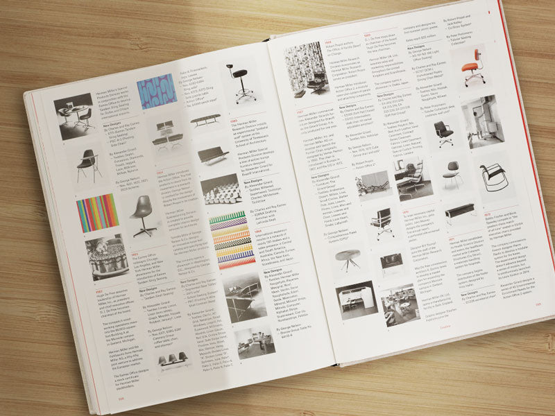 Herman Miller A Way of Living-boek open met pagina-inhoud