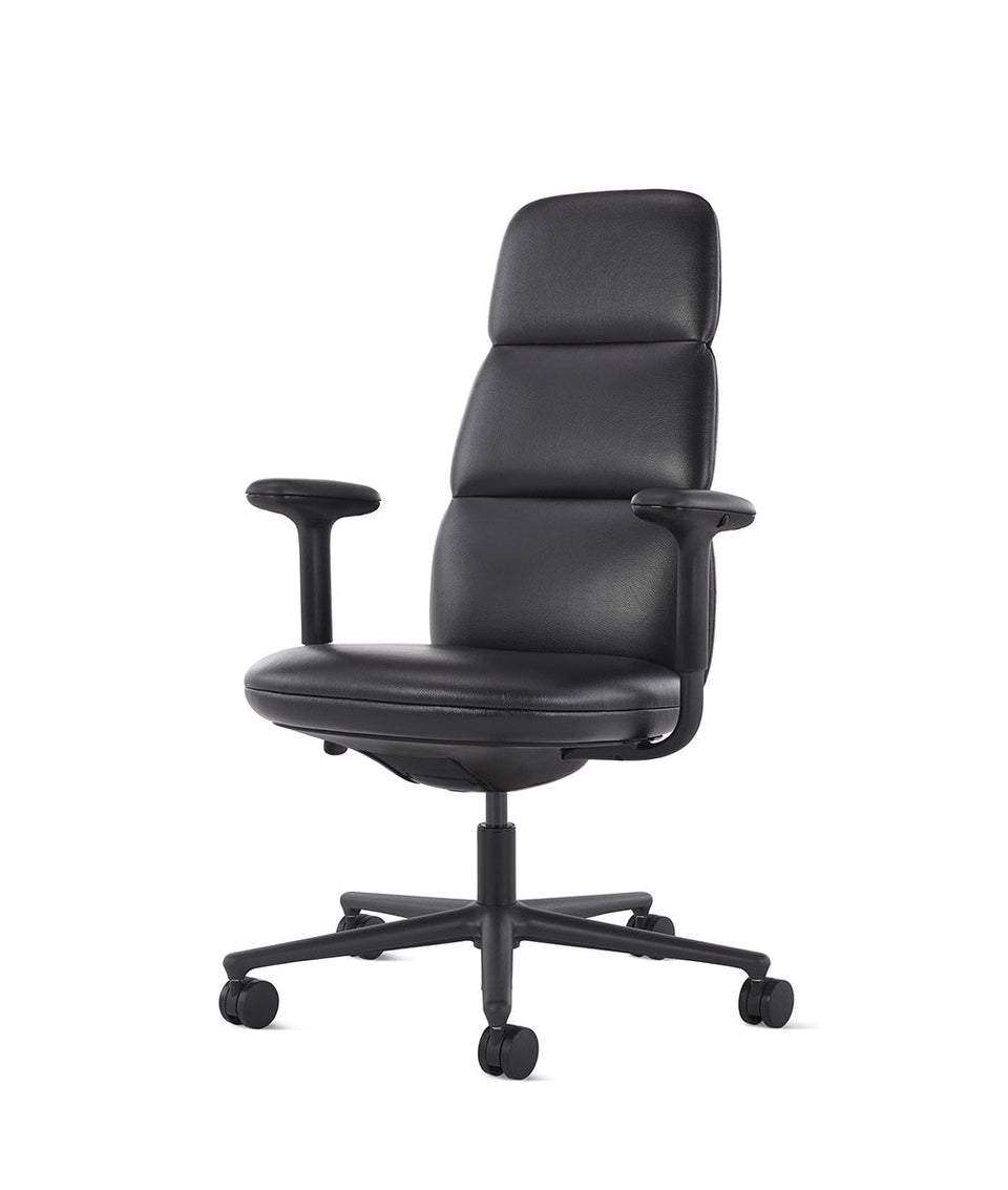 Asari Raven/Zwart leer High Back-stoel