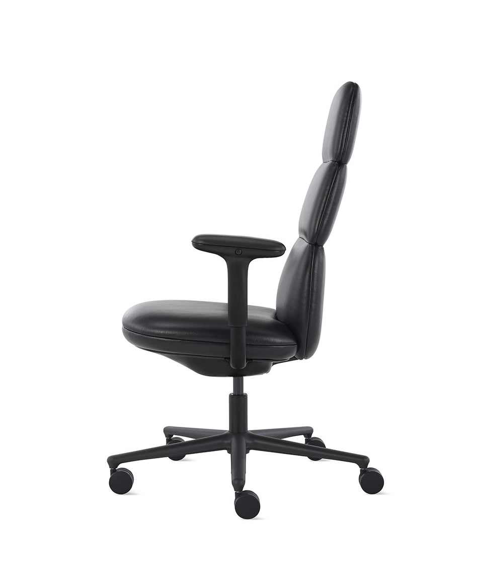 Asari Raven/Zwart leer High Back-stoel