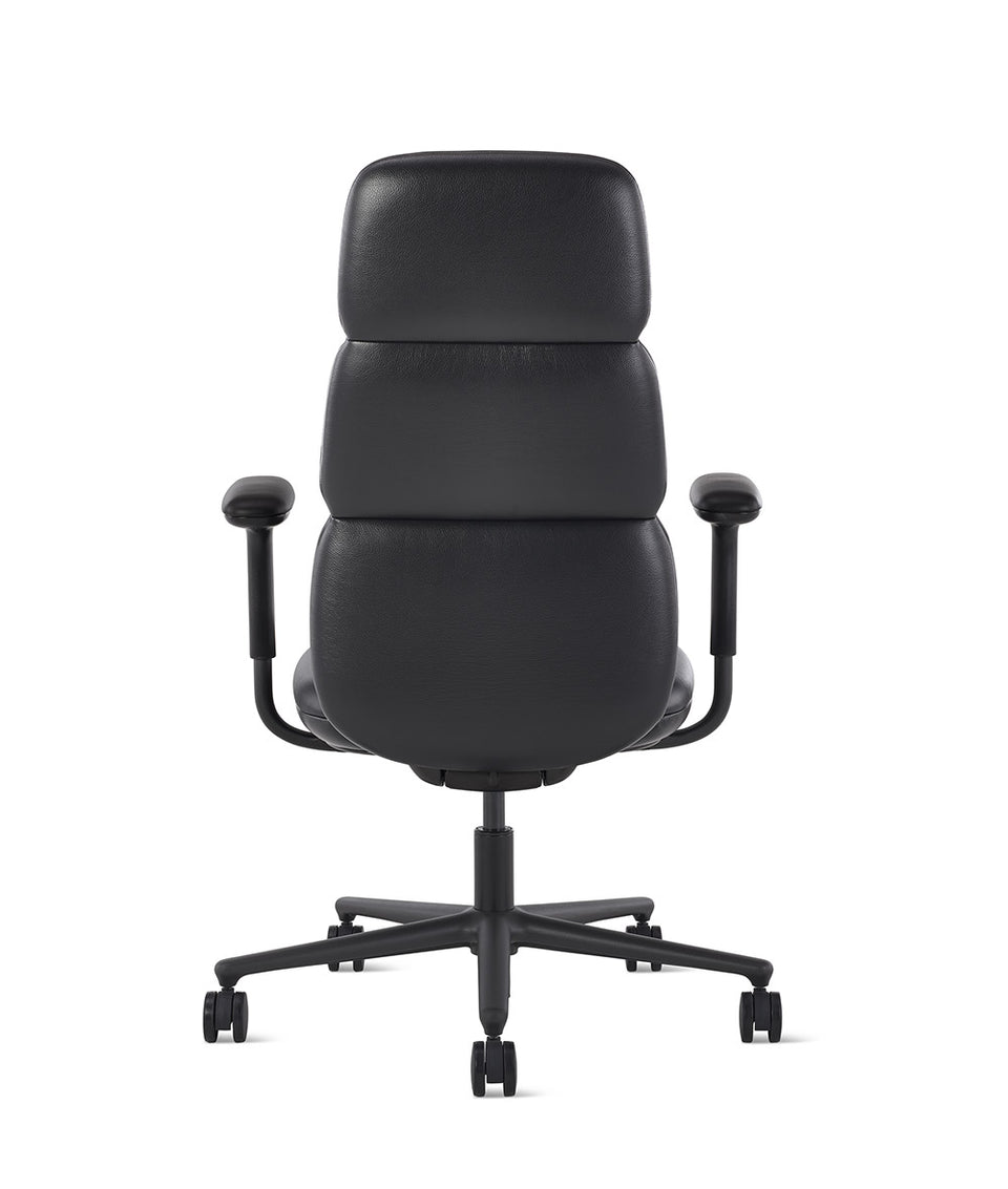 Asari Raven/Zwart leer High Back-stoel